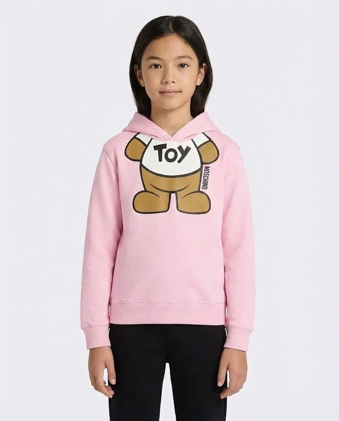 Felpa Moschino Kids | Unisex | Cappuccio Logo Orsetto Toy | Rosa Moschino Kids