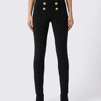 Pantaloni Balmain Donna | Bottoni Oro | Nero Balmain