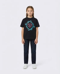 T Shirt Gcds Bambina | Logo Crew | Nero GCDS