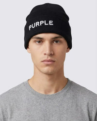 Cappello Purple Brand | Lana con Logo | Nero Purple