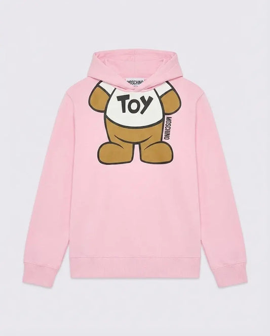 Felpa Moschino Kids | Unisex | Cappuccio Logo Orsetto Toy | Rosa Moschino Kids