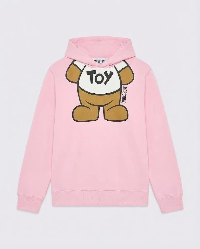 Felpa Moschino Kids | Unisex | Cappuccio Logo Orsetto Toy | Rosa Moschino Kids
