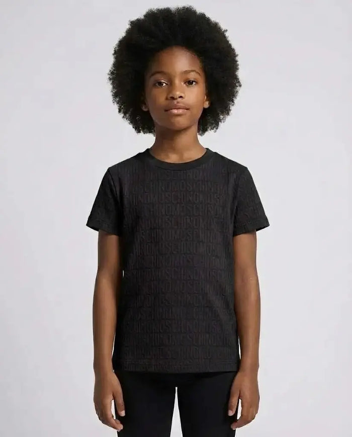 T Shirt Moschino Kids | Donna | Logo Tono su Tono | Nero Moschino Kids