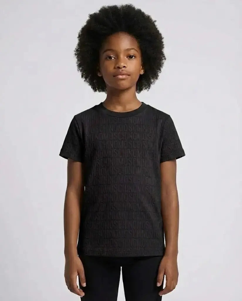 T Shirt Moschino Kids | Donna | Logo Tono su Tono | Nero Moschino Kids