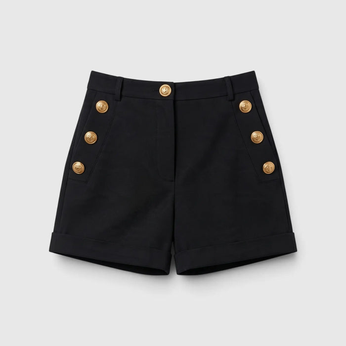 Shorts Balmain con Bottoni Oro Donna Balmain