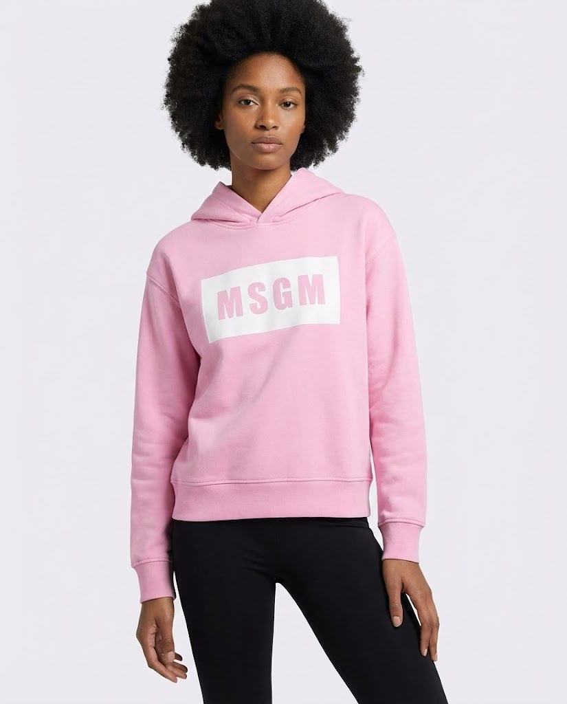Felpa Msgm | Cappuccio Unisex | Logo | Rosa | Outlet MSGM