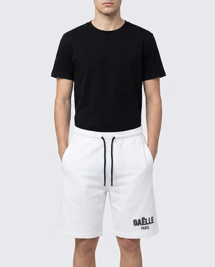 Pantaloncini Gaelle | Modello Bermuda | Logo Brillantini | Bianco | Outlet Gaelle Paris