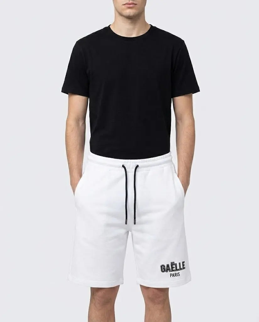 Pantaloncini Gaelle | Modello Bermuda | Logo Brillantini | Bianco | Outlet Gaelle Paris