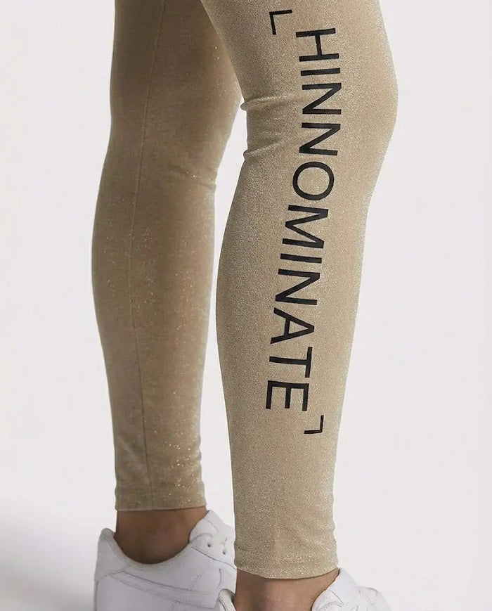 Hinnominate Donna | Leggings in Lycra con Logo | Beige Hinnominate