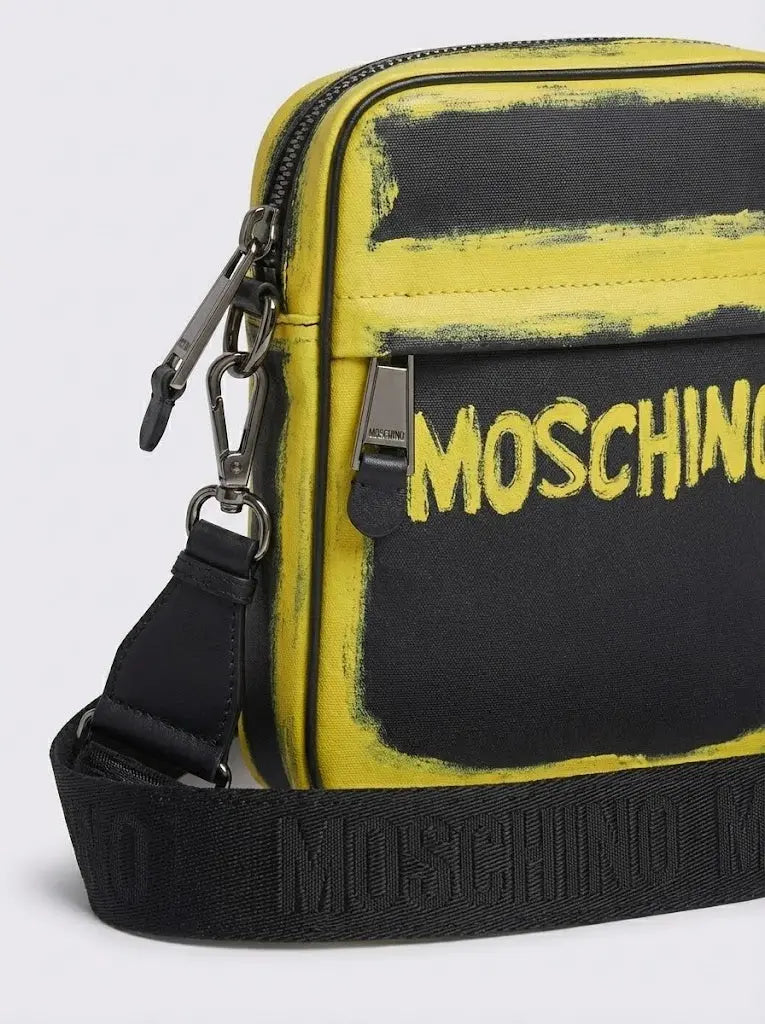 Tracolla Moschino Uomo | Modello Uomo con Logo | Nero Moschino