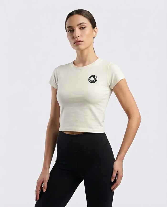 T Shirt Crop Zoe Cristofoli x Diego Rodriguez Bianca Hype Outlet