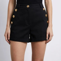 Shorts Balmain con Bottoni Oro Donna Balmain