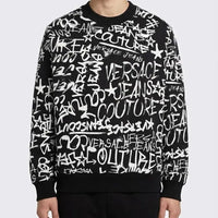 Felpa Versace Jeans Couture Uomo | Logo Graffiti Oversize | Nero Versace Jeans