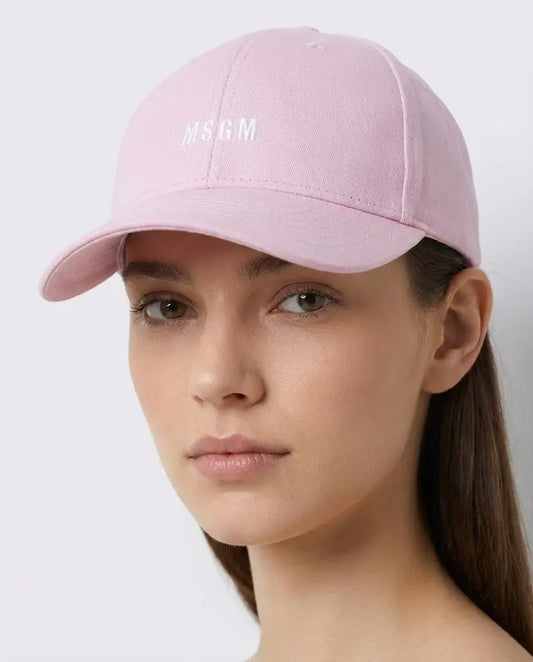 Cappello Msgm con Logo Ricamo | Colore Rosa | Accessori Outlet MSGM