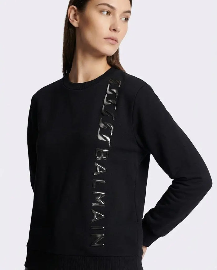 Felpa Balmain | Logo Catena | Nero Balmain