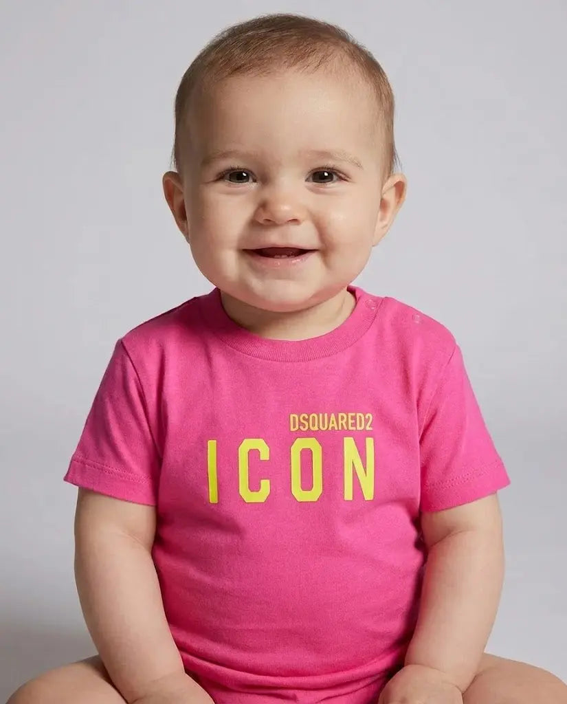 Dsquared2 Bambino Neonato | T Shirt Logo Icon | Colore Rosa | Outlet Dsquared2 Neonato
