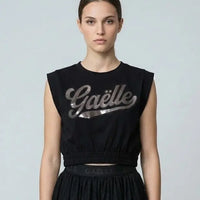 Gaelle Paris Donna | Canotta con Logo | Nero | Outlet Gaelle Paris
