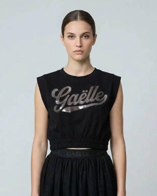 Gaelle Paris Donna | Canotta con Logo | Nero | Outlet Gaelle Paris