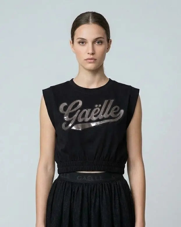 Gaelle Paris Donna | Canotta con Logo | Nero | Outlet Gaelle Paris