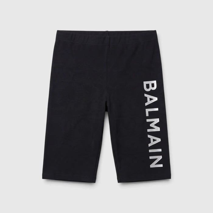 Pantaloncini Balmain Donna | Modello Ciclista | Logo Argento Balmain