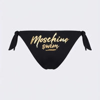 Costume Moschino Donna | Bikini Due Pezzi a Fascia | Logo Oro | Nero Moschino