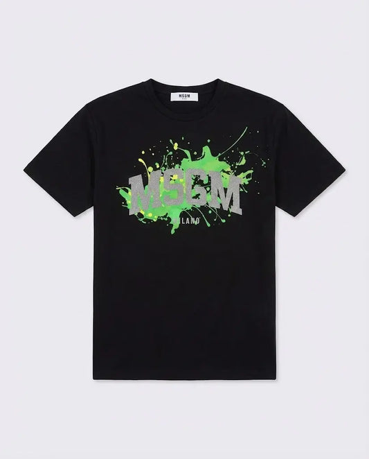 T Shirt Msgm | Modello Unisex | Logo Paint | Nero | Outlet MSGM