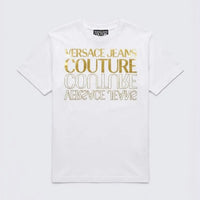 T Shirt Versace Jeans Couture Donna | Logo Oro | Bianco Versace Jeans