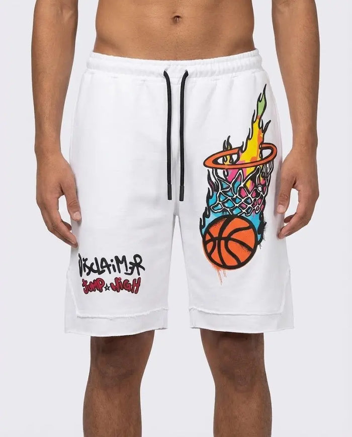 Pantaloncini Disclaimer Uomo | Logo Basket | Bianco Disclaimer