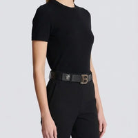 Cintura Balmain Donna | Logo e Borchie Argento | In Pelle Balmain