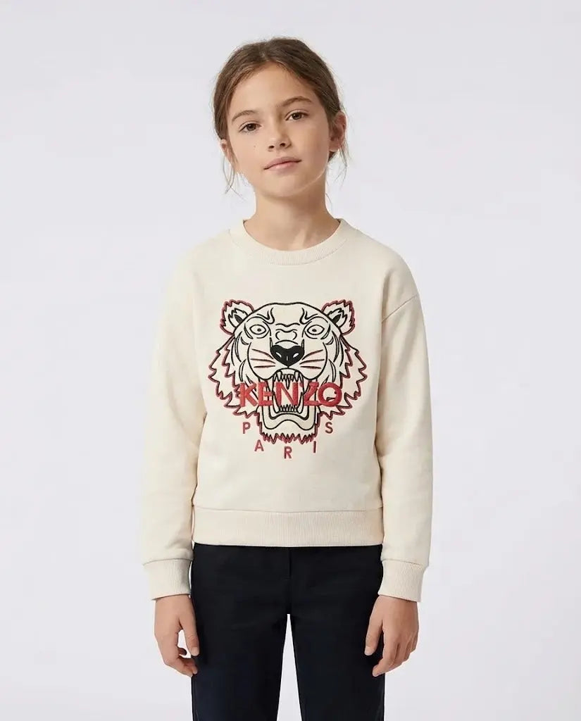 Felpa Kenzo Bambino | Logo Tigre | Bianco | Outlet Kenzo