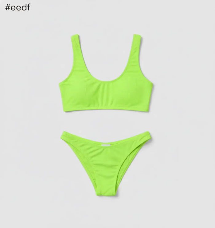 Bikini Effek | Costumi Donna | Giallo Fluo | Costume da Bagno F**K | Outlet Effek