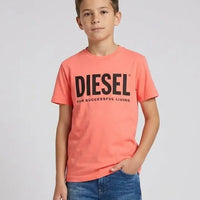 T Shirt Diesel | Rosa Fluo con Logo | Outlet Diesel