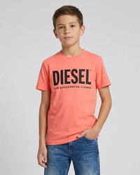 T Shirt Diesel | Rosa Fluo con Logo | Outlet Diesel