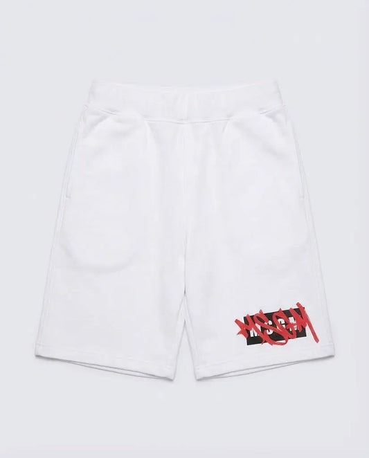 Pantaloncini Msgm | Modello Unisex | Logo Graffiti | Bianco | Outlet MSGM