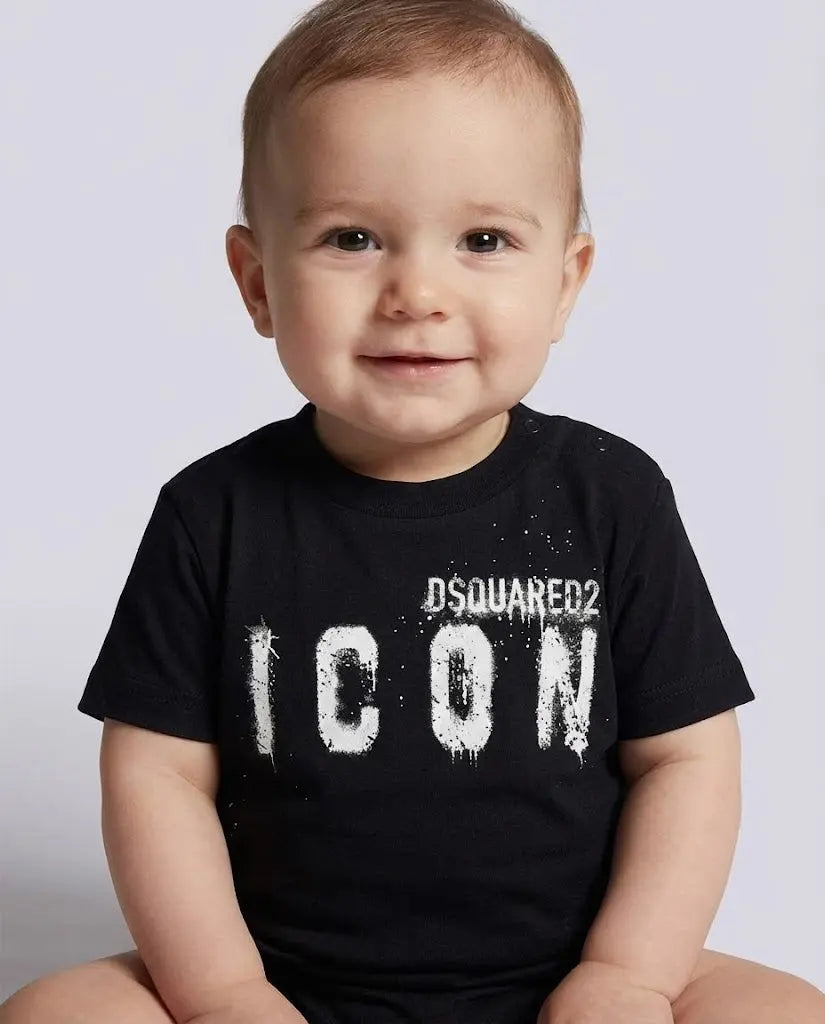 Dsquared2 Bambino Neonato | T Shirt Logo Icon | Colore Nero | Outlet Dsquared2 Neonato