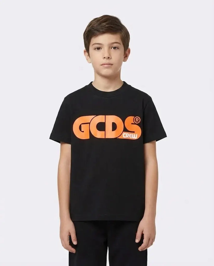 T-SHIRT GCDS UNISEX NERO/ARANCIO GCDS