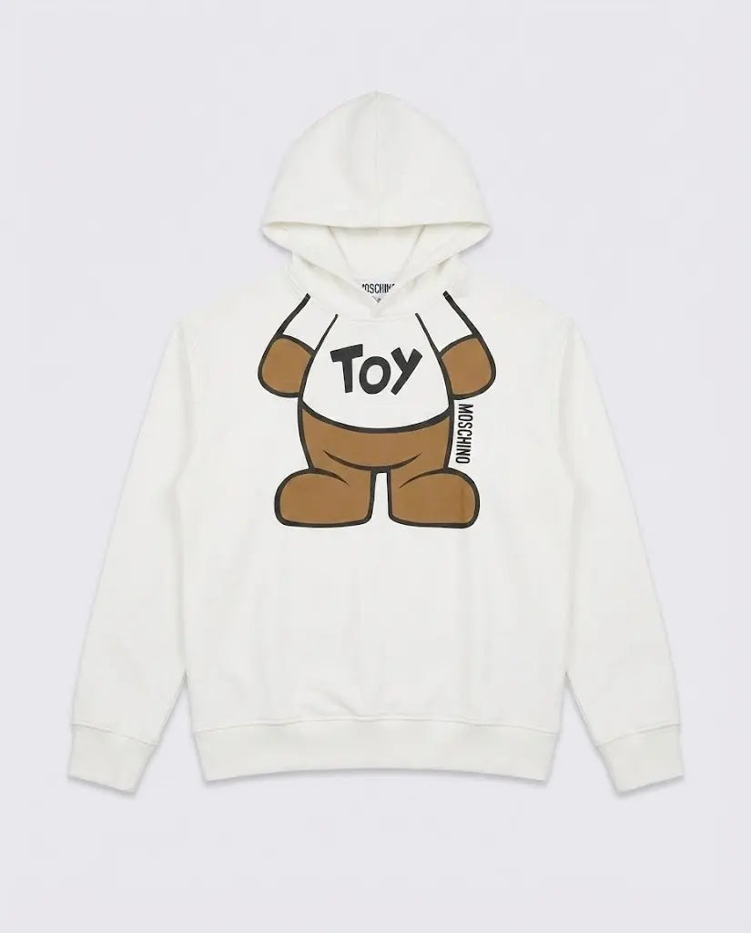 Felpa Moschino Kids | Unisex | Cappuccio Logo Orsetto Toy | Bianco Moschino Kids