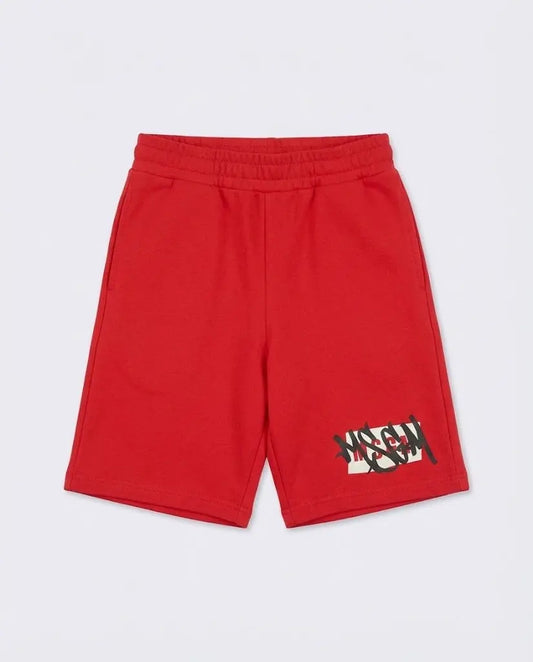 Pantaloncini Msgm | Modello Unisex | Logo Graffiti | Rosso | Outlet MSGM