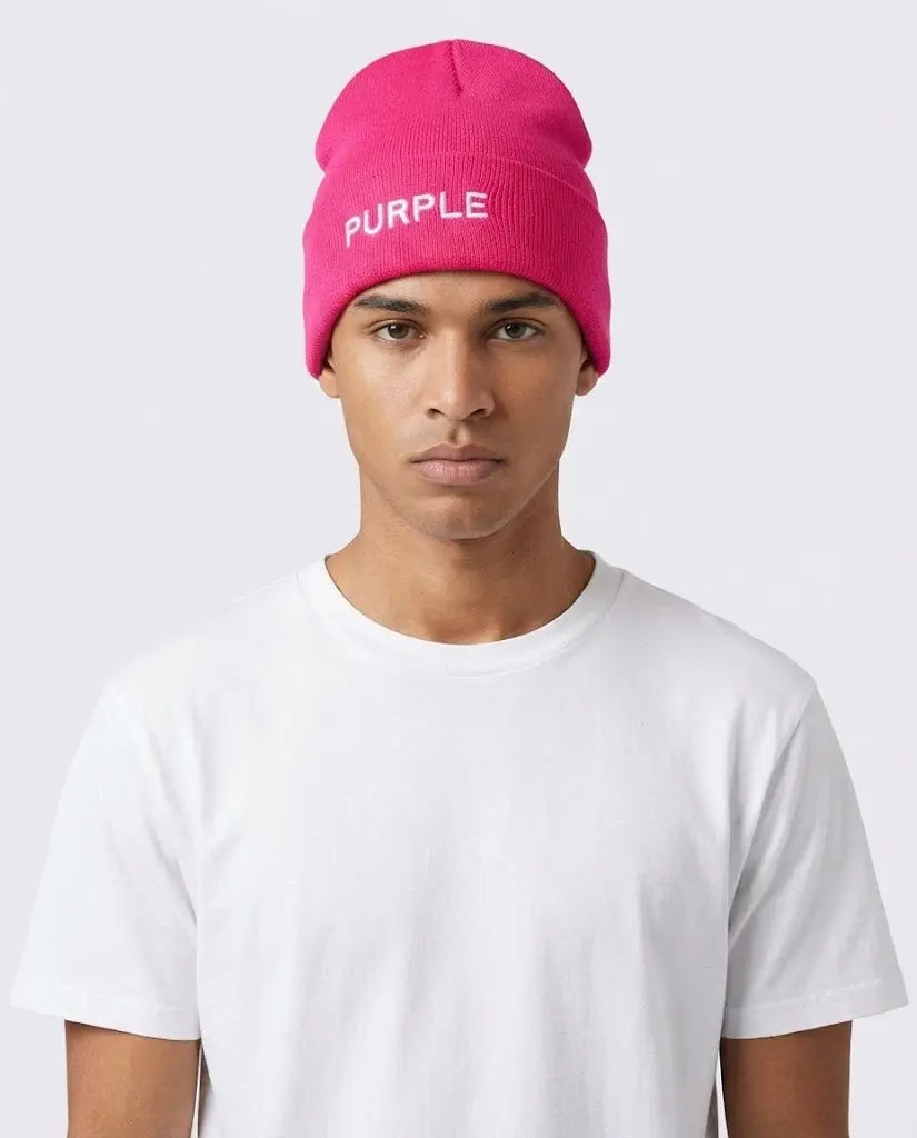 Cappello Purple Brand | Lana con Logo | Fucsia Purple