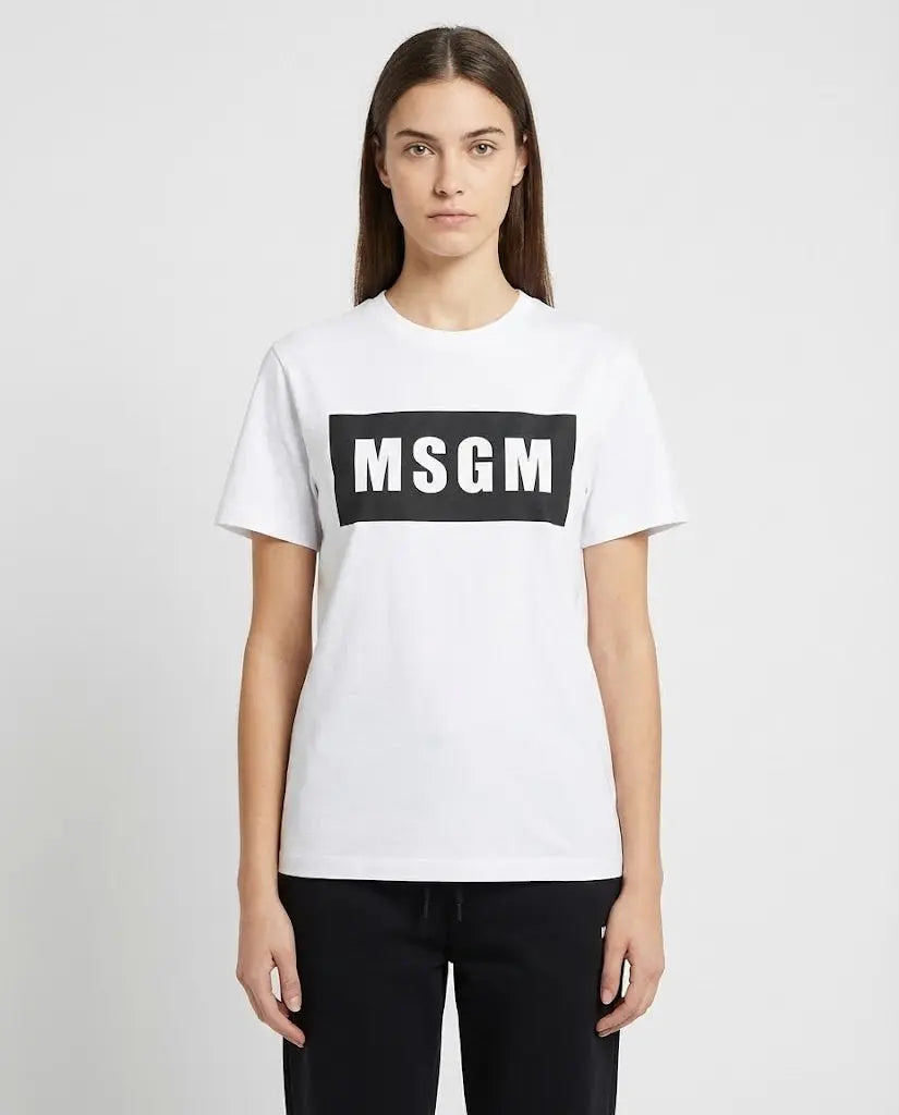 T Shirt Msgm | Modello Unisex | Logo | Bianco MSGM