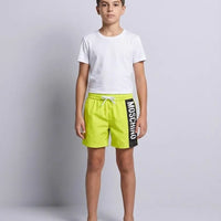 Costume Moschino Kids | Modello Boxer | Banda Logo | Giallo Fluo Moschino Kids