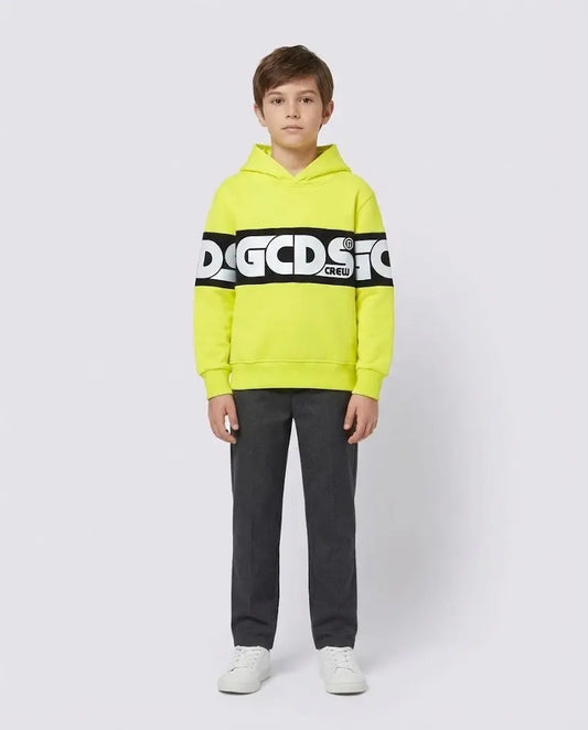 Felpa GCDS | Giallo Fluo con Logo | Outlet GCDS