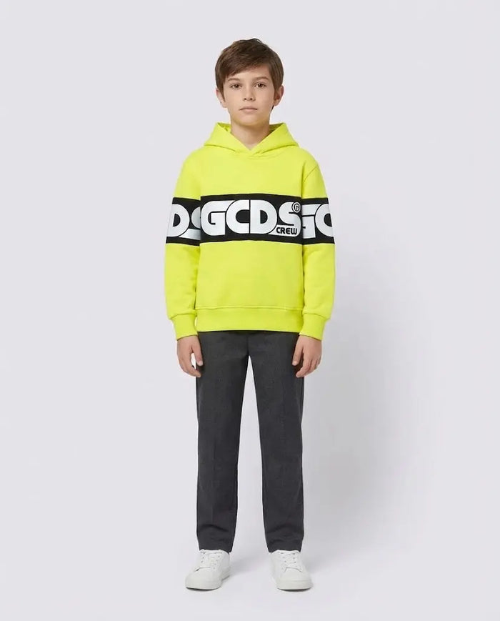 Felpa GCDS | Giallo Fluo con Logo | Outlet GCDS