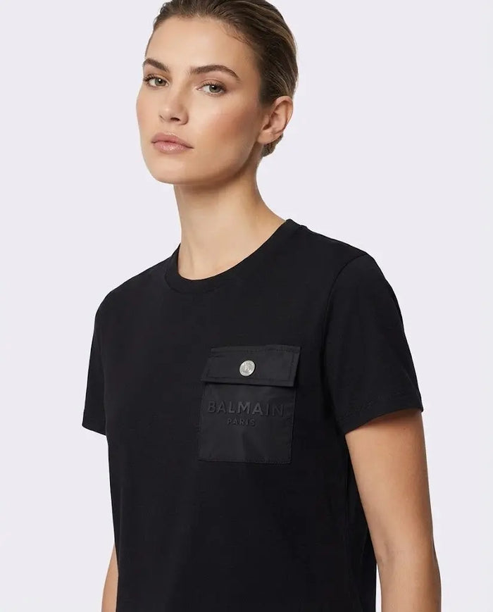 T Shirt Balmain | Tasca Nylon | Nero Balmain