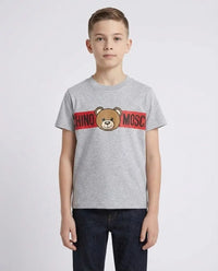 T Shirt Moschino Kids | Unisex | Banda Logo Orsetto Toy | Grigio Moschino Kids
