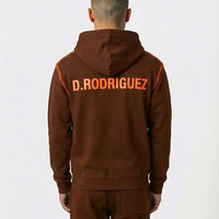 Tuta Diego Rodriguez Uomo | Logo Arancio Fluo | Marrone Tabacco Diego Rodriguez