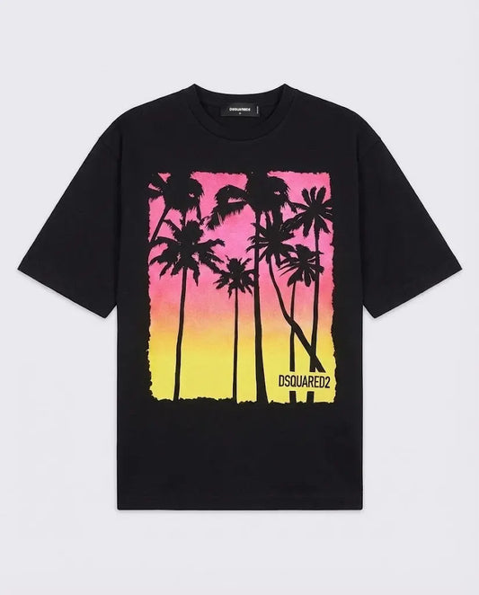 T Shirt Dsquared2 | Logo Palm | Nero Dsquared2