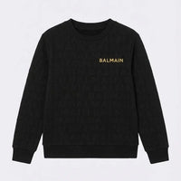Felpa Balmain | Logo All Over Oro | Nero Balmain