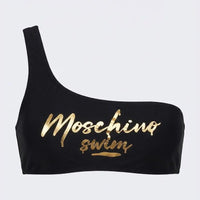 Costume Moschino Donna | Bikini Due Pezzi a Fascia | Logo Oro | Nero Moschino