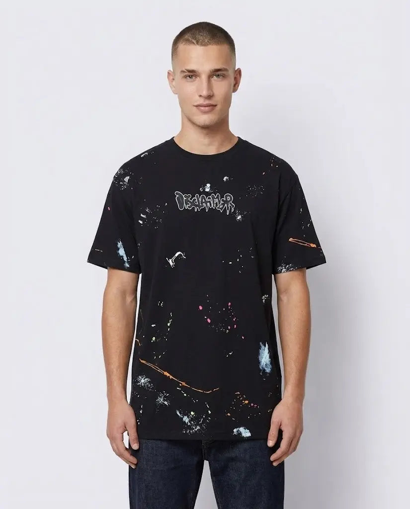 T Shirt Disclaimer | Modello Oversize Unisex | Schizzi Vernice | Nero Disclaimer